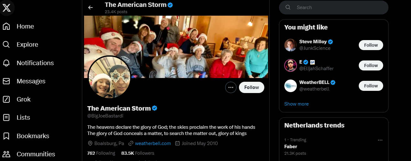 Joe Bastardi Twitter: @BigJoeBastardi Weather Insights and More